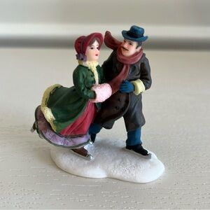 O’Well’s “Winter Romance” Victorian Christmas Village FigurineIce Skating Couple
